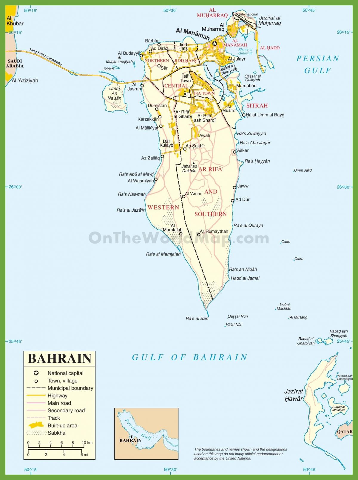 Карта на Бахрейн 