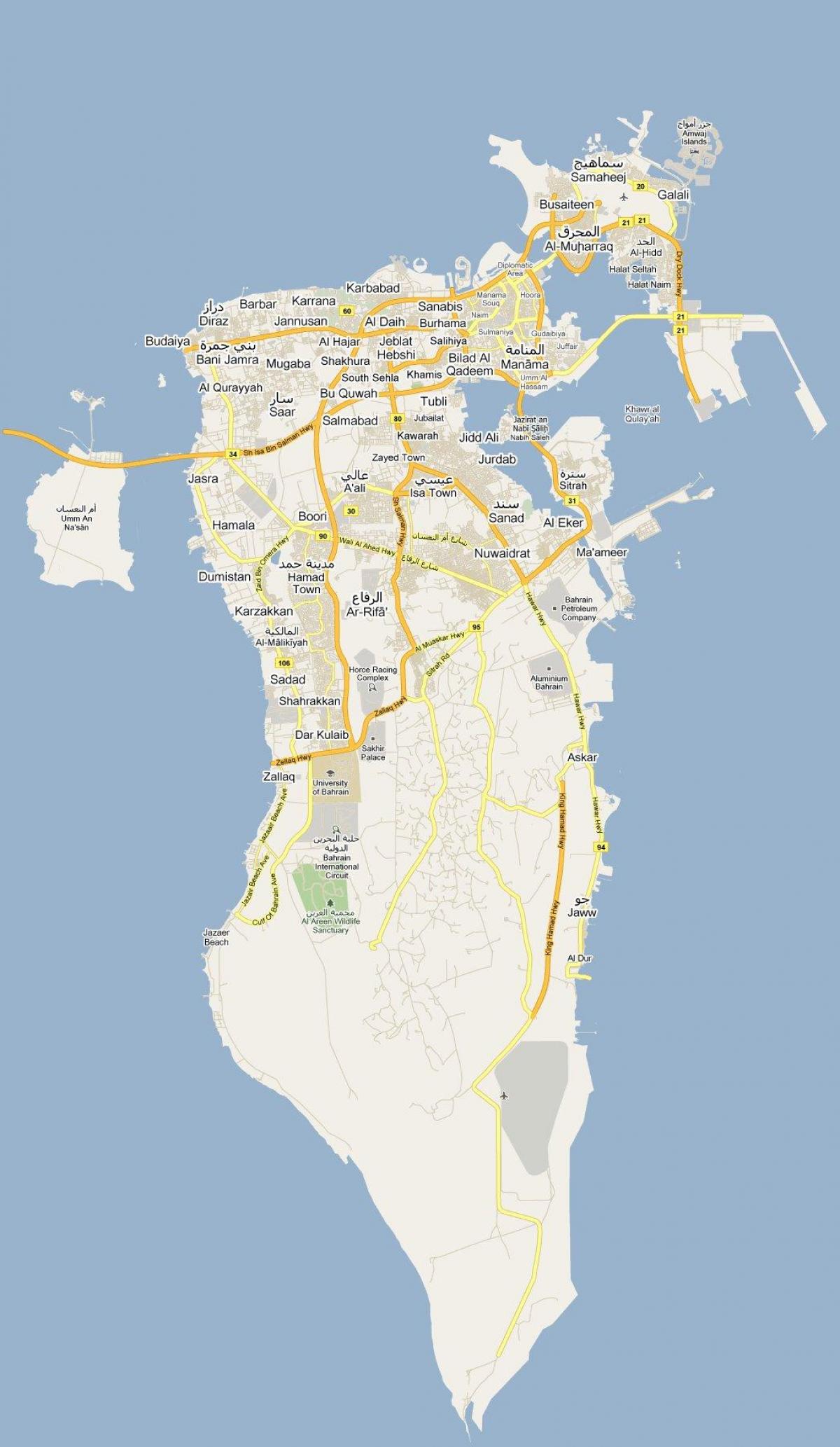 карта улица картата на Бахрейн